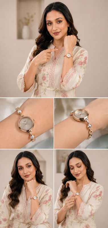 Titan Analog Rose Gold Dial Women's Watch Back